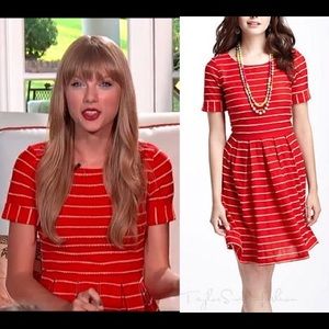 Anthropologie Bordeaux Red Dress Taylor Swift M